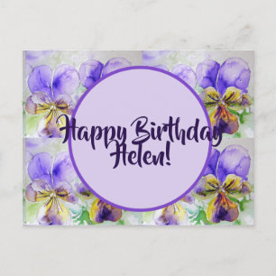 Happy Birthday floral dames Name Briefkaart Card