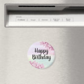 Happy Birthday  Floral  Pastel Magnet Magneet (Insitu (Vaatwasser))