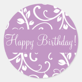 Happy Birthday Floral Vine Envelope Sticker Seal