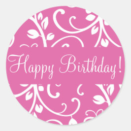 Happy Birthday Floral Vine Envelope Sticker Seal