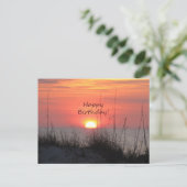 Happy Birthday Florida Oranje zonsondergang Briefkaart (Staand voorkant)
