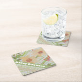 Happy Birthday Flowered Onderzetter (Insitu)