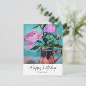 Happy Birthday Flowers Briefkaart (Staand voorkant)