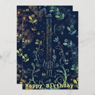 Happy Birthday - Flowers Guitar Art
