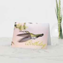 Happy Birthday Flying Hummingbird Fotokaart Bedankkaart