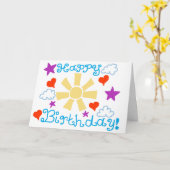Happy Birthday! Folded Greeting Card Kaart (Gele Bloem)
