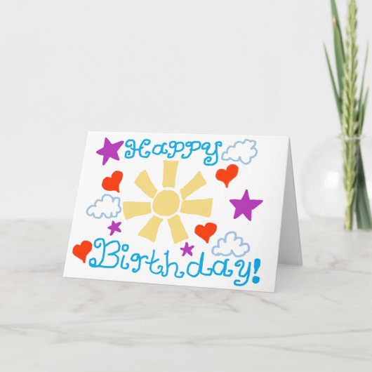 Happy Birthday! Folded Greeting Card Kaart (Voorkant)