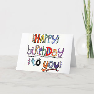 Happy Birthday Folded Greeting. Kaart
