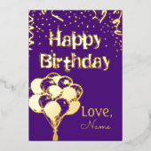 Happy Birthday Folie Feestdagenkaart (Voorkant)