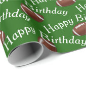 Happy Birthday Football op groen Cadeaupapier (Rol Hoek)