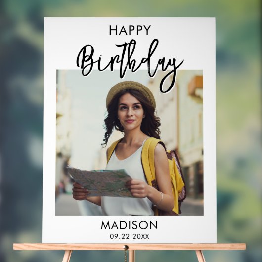 Happy Birthday Foto Acryl Bord (Neutraal)