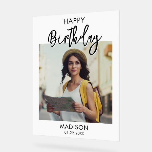 Happy Birthday Foto Acryl Bord (Hoek)