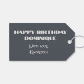 Happy Birthday Foto Gift Label  Cadeaulabel (Voorkant (Horizontaal))