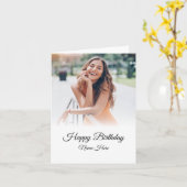 Happy Birthday foto Kaart (Gele Bloem)