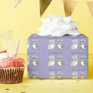Happy birthday French, bulldog Cadeaupapier