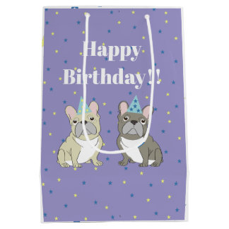 Happy birthday French, bulldog Medium Cadeauzakje