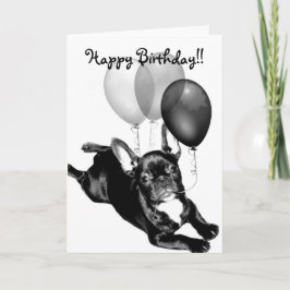 Happy Birthday French Bulldog wenskaart Kaart