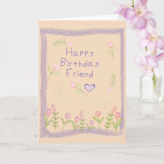 Happy Birthday Friend Kaart (Orchidee)