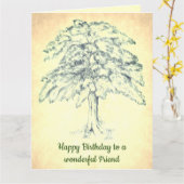 Happy Birthday Friend Kaart (Gele Bloem)