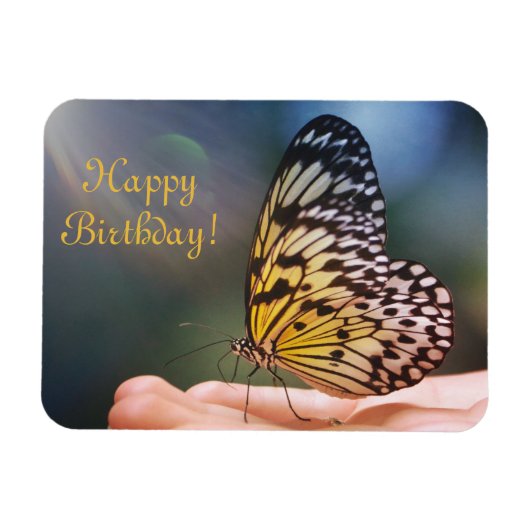 Happy Birthday Friendly Butterfly Magneet (Horizontaal)