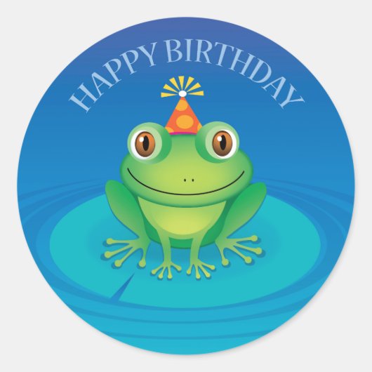 Happy Birthday Frog Sticker (Voorkant)