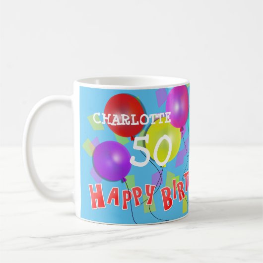 Happy Birthday Fun 50th Milestone Specialized Koffiemok (Links)