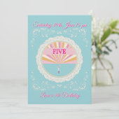 Happy Birthday Fun Invitation Card, Blue RSVP (Debout devant)