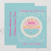 Happy Birthday Fun Invitation Card, Blue RSVP (Devant / Derrière)