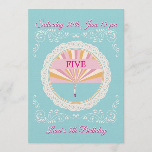 Happy Birthday Fun Invitation Card, Blue RSVP (Devant)