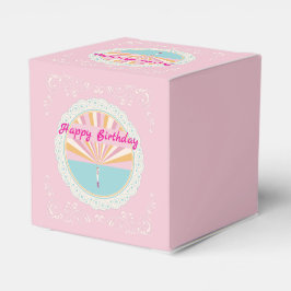 Happy Birthday Fun Party Box, Pink Rainbow Bedankdoosjes