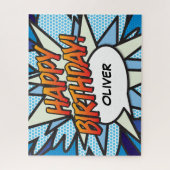 HAPPY BIRTHDAY Fun Retro Comic Book Legpuzzel (Verticaal)