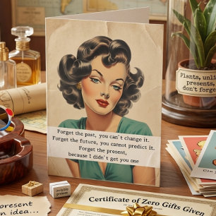 Happy Birthday Funny Gezegde Retro Vrouw Kaart