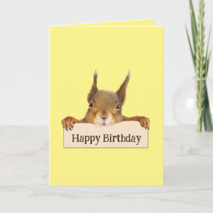 Happy Birthday Funny Squirrel - aangepaste tekst Kaart