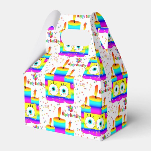 Happy Birthday Gable Favor Box Candles Bedankdoosjes (Voorkant Zijde)