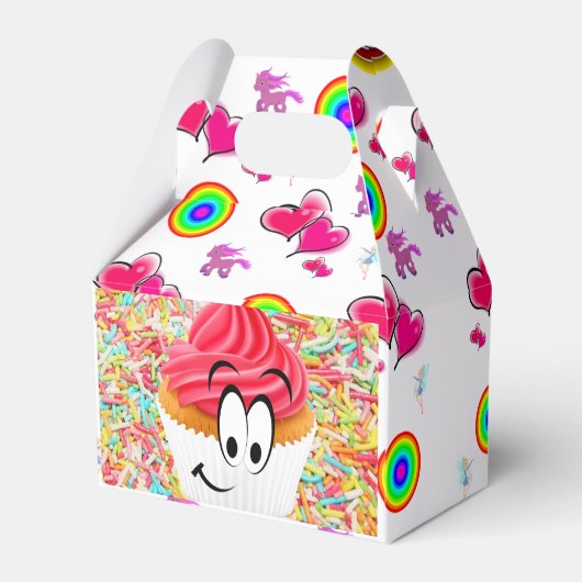 Happy Birthday Gable Favor Box Cupcake Bedankdoosjes (Achterkant)