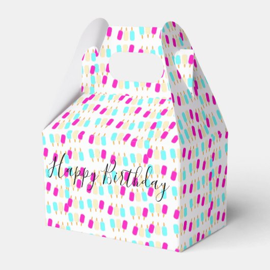 Happy Birthday Gable Favor Box Ice Cream Bedankdoosjes (Voorkant Zijde)