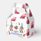 Happy Birthday Gable Favor Box Monkey Cupcake Bedankdoosjes (Achterkant)