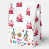 Happy Birthday Gable Favor Box Monkey Cupcake Bedankdoosjes (Geopend)
