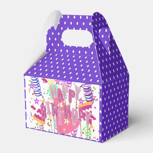 Happy Birthday Gable Favor Box Polkadot Bedankdoosjes (Achterkant)