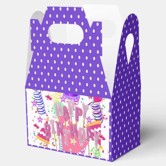 Happy Birthday Gable Favor Box Polkadot Bedankdoosjes (Geopend)