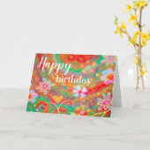 Happy Birthday Garden Heart Kaart (Gele Bloem)