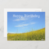 Happy Birthday Geel Afbeelding Briefkaart (Voorkant / Achterkant)