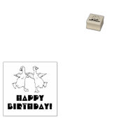 HAPPY BIRTHDAY GEESE RUBBER STAMP 	RUBBERSTEMPEL (Gestempeld)