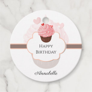 Happy Birthday GEPERSONALISEERD Cupcake en S Bedankjes Labels