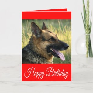 Happy Birthday German Shepherd Puppy Dog Card Kaart