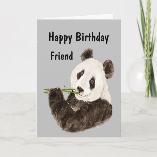 Happy Birthday Geweldige Friend Funny Panda Beer Kaart (Voorkant)
