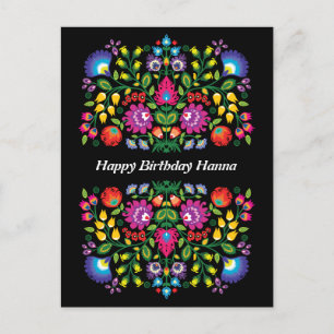 Happy Birthday Geweldige pools Folk Wycinanki Briefkaart