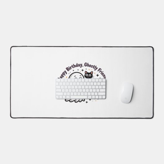 Happy Birthday Ghost Cat PNG - Spooky Schattige Cl Bureaumat (Keyboard & Muis)