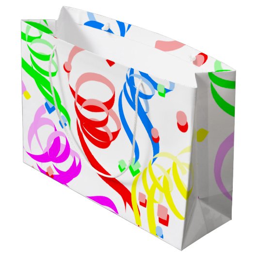 Happy Birthday Gift Bag Confetti Groot Cadeauzakje (Achterkant Gekanteld)