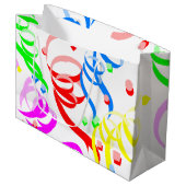 Happy Birthday Gift Bag Confetti Groot Cadeauzakje (Voorkant Gekanteld)